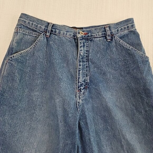 Route 66 Utility Jeans Women's 17/18 Blue Denim Carpenter 6 Pockets Wide Leg EUC - Picture 10 of 16
